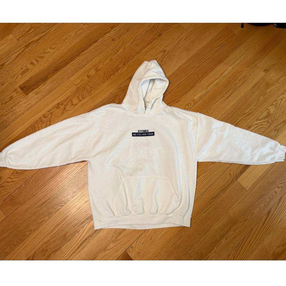 Rolling Stones No Filter Tour 2021 Minneapolis Hoodie White Mens XL Concert Rock